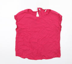 s.Oliver Womens Pink Viscose Basic Blouse Size 12 Boat Neck