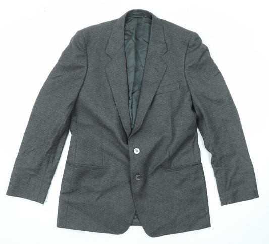 David Scott Mens Grey Wool Jacket Suit Jacket Size 48 Regular