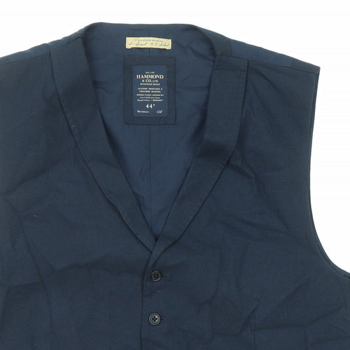 Hammond & Co Mens Blue Cotton Jacket Suit Waistcoat Size 44 Regular