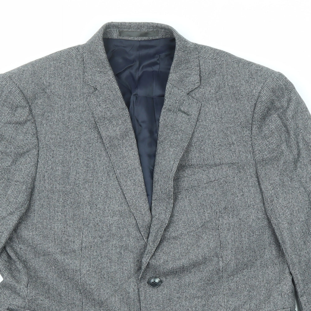 John Lewis Mens Grey Wool Jacket Suit Jacket Size 38 Regular