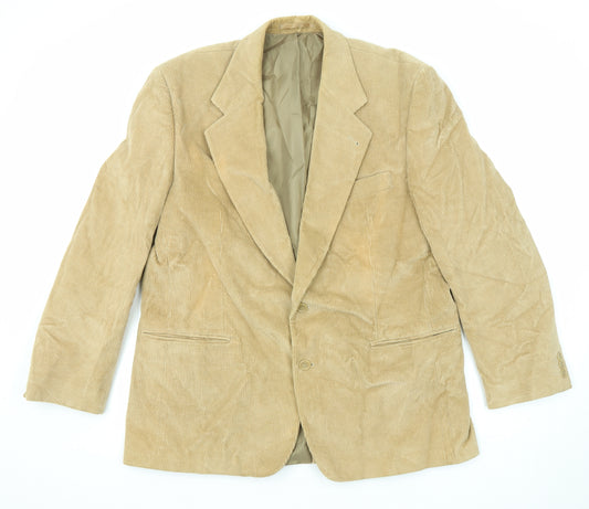 Essential Mens Beige Cotton Jacket Blazer Size 44 Regular