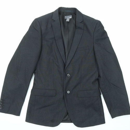 H&M Mens Black Polyester Jacket Suit Jacket Size 44 Regular
