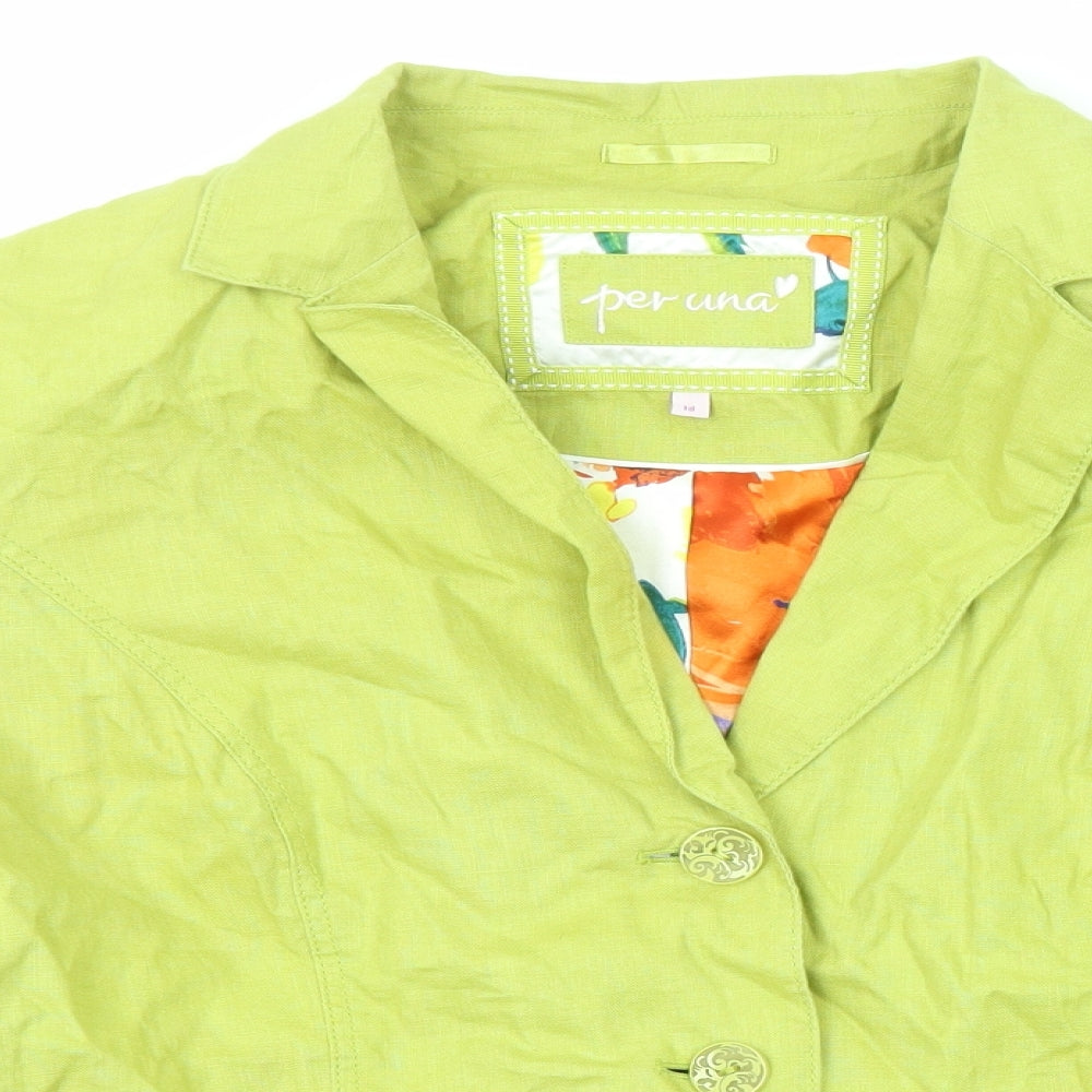 Per Una Womens Green Jacket Blazer Size 18 Button