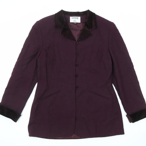 Kasper Womens Purple Jacket Size 12 Button