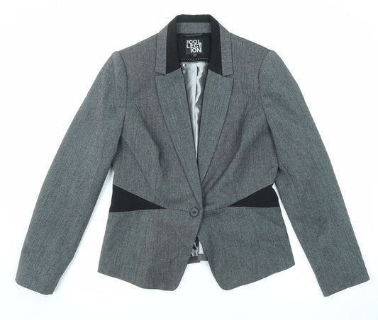 Debenhams Womens Grey Polyester Jacket Blazer Size 12