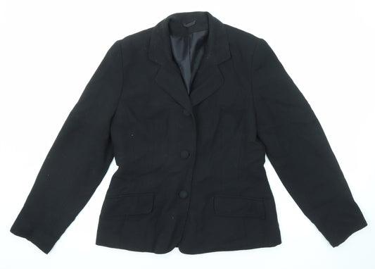 Dorothy Perkins Womens Black Wool Jacket Suit Jacket Size 12