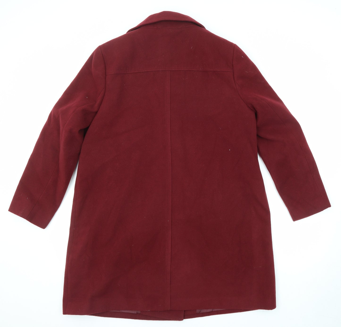 Debenhams Womens Red Overcoat Coat Size 16 Zip
