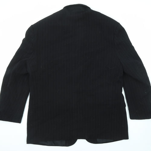 Ciro Citterio Mens Black Striped Wool Jacket Suit Jacket Size 46 Regular