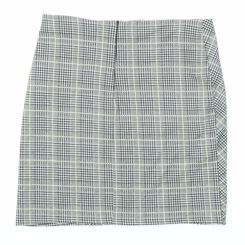 M&Co Womens Multicoloured Plaid Polyester A-Line Skirt Size 14 Zip