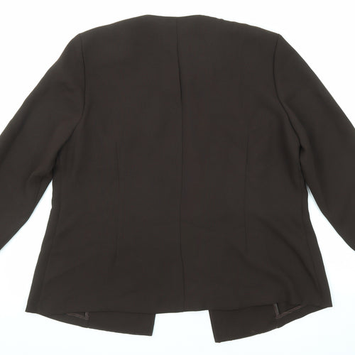 ID Collection Womens Brown Jacket Blazer Size 16