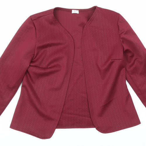Glamour Style Womens Purple Geometric Jacket Blazer Size 14