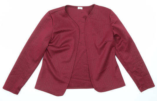 Glamour Style Womens Purple Geometric Jacket Blazer Size 14