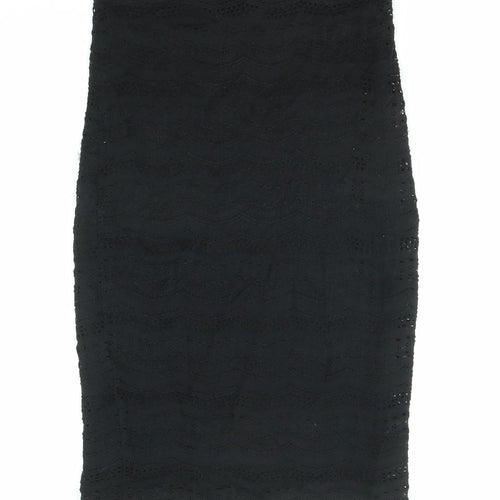 River Island Womens Black Polyester Bandage Skirt Size 8