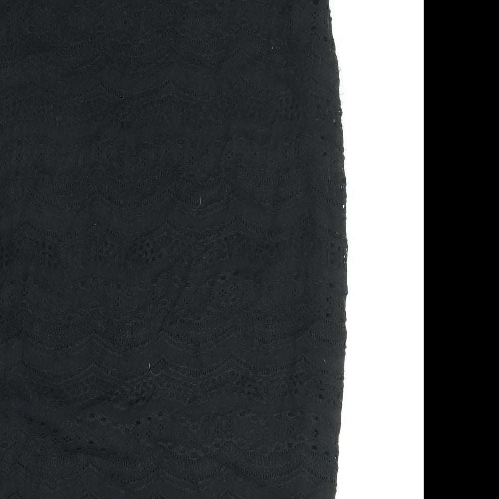 River Island Womens Black Polyester Bandage Skirt Size 8