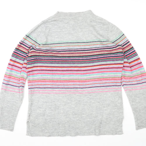 Gap Womens Multicoloured Round Neck Striped Acrylic Pullover Jumper Size M