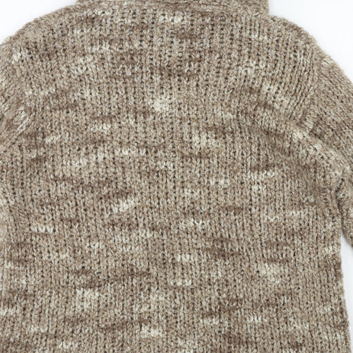 Marks and Spencer Womens Beige Roll Neck Wool Pullover Jumper Size M - Size 12-14
