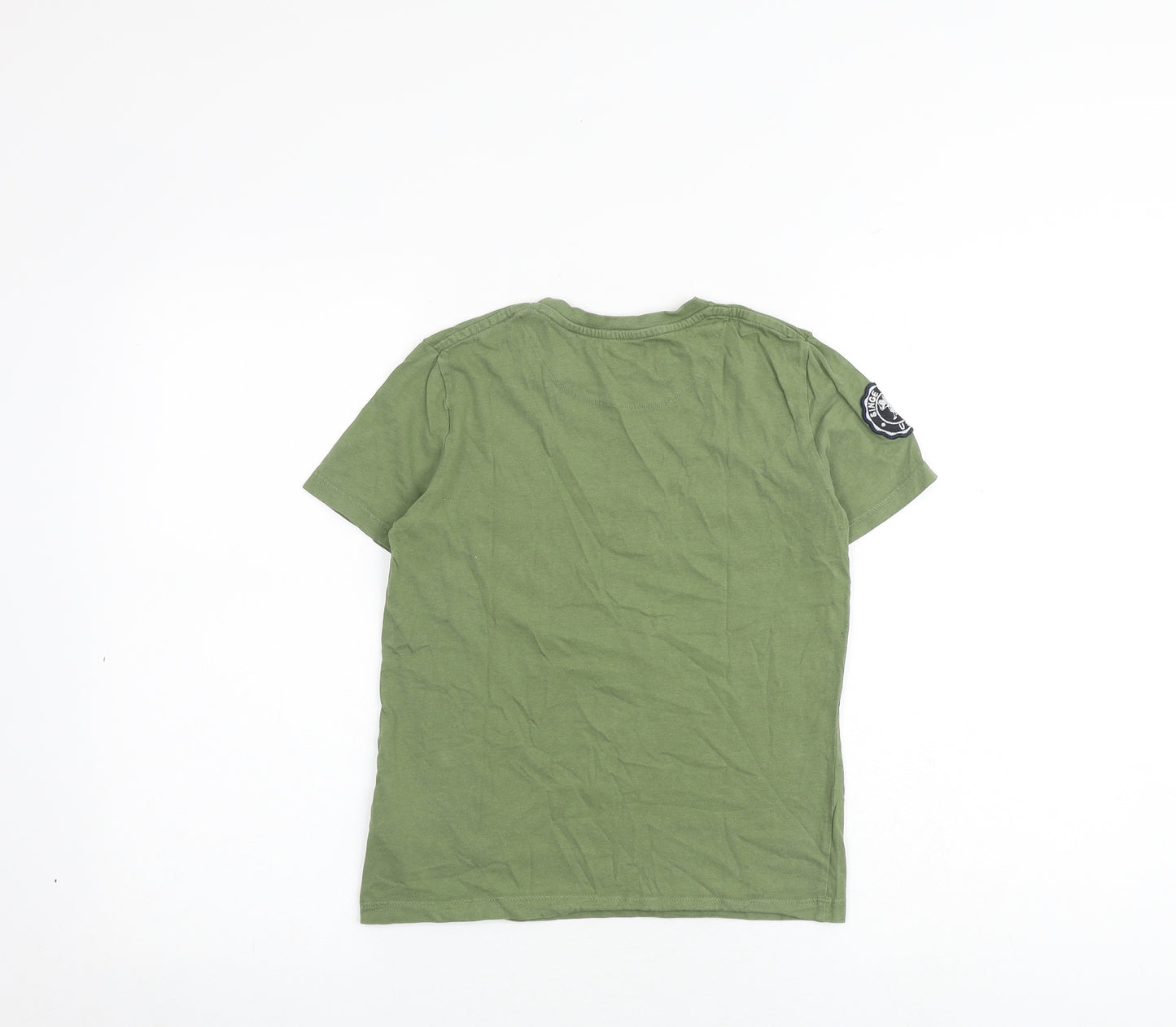 US Polo Assn. Boys Green 100% Cotton Pullover T-Shirt Size 10-11 Years Round Neck Pullover