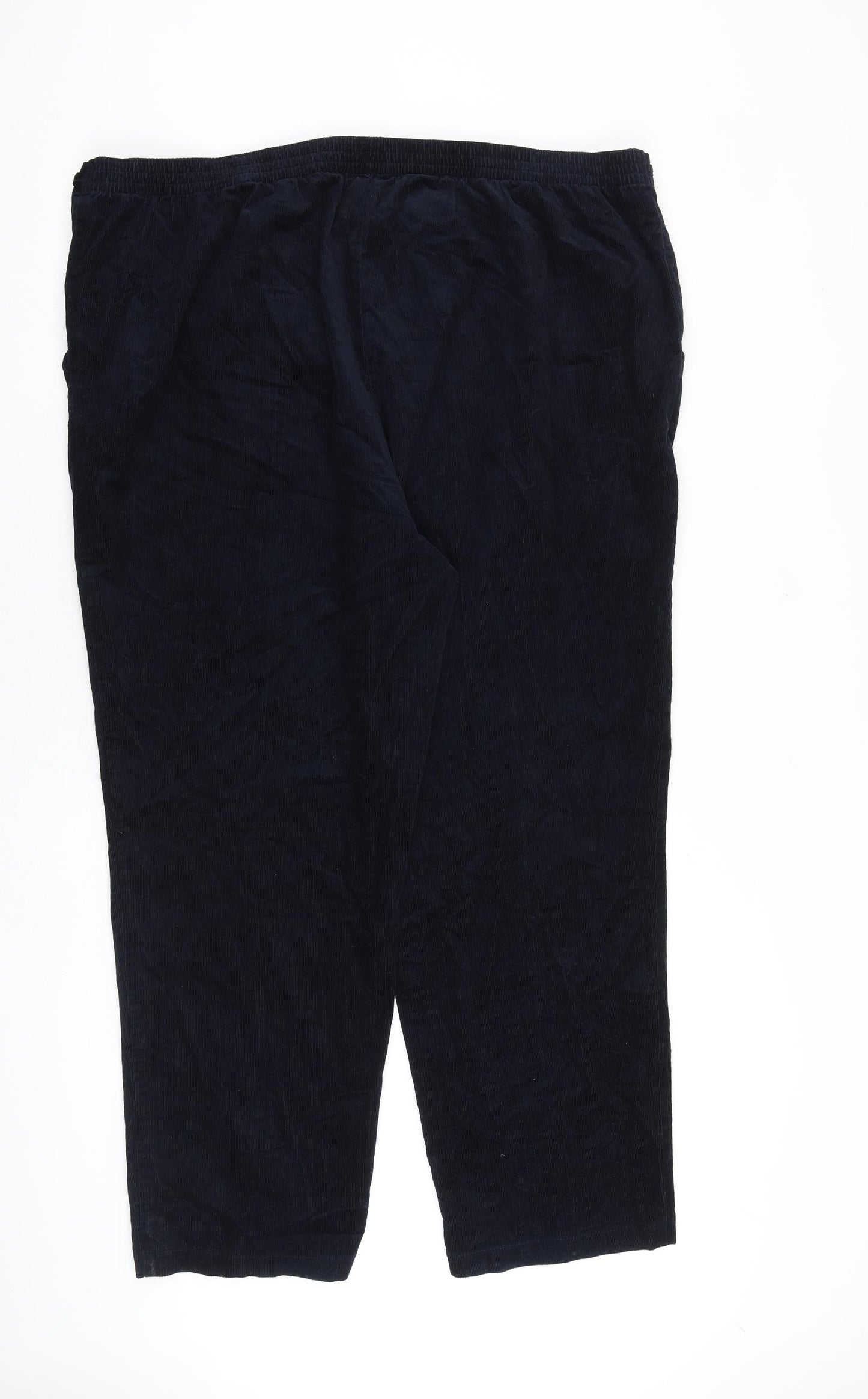 Marks and Spencer Womens Blue Cotton Trousers Size 22 L28 in Regular