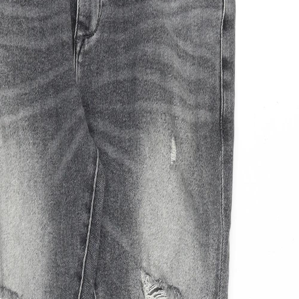 River Island Mens Grey Cotton Skinny Jeans Size 30 in L30 in Slim Zip