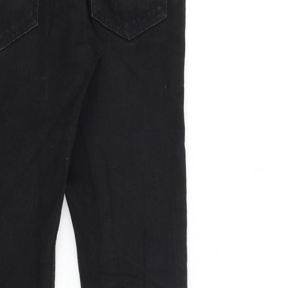 Topman Mens Black Cotton Straight Jeans Size 28 in L28 in Slim Button