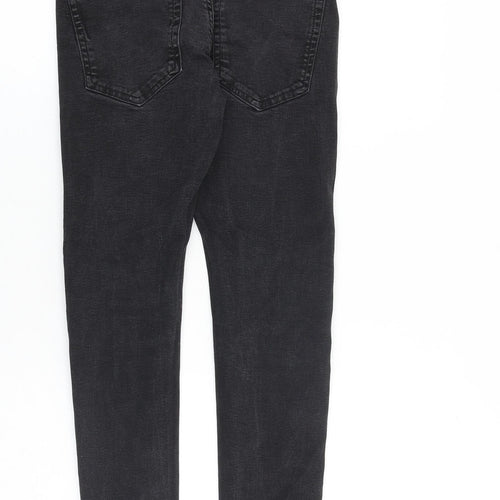 Easy Mens Black Cotton Skinny Jeans Size 28 in L30 in Extra-Slim Zip
