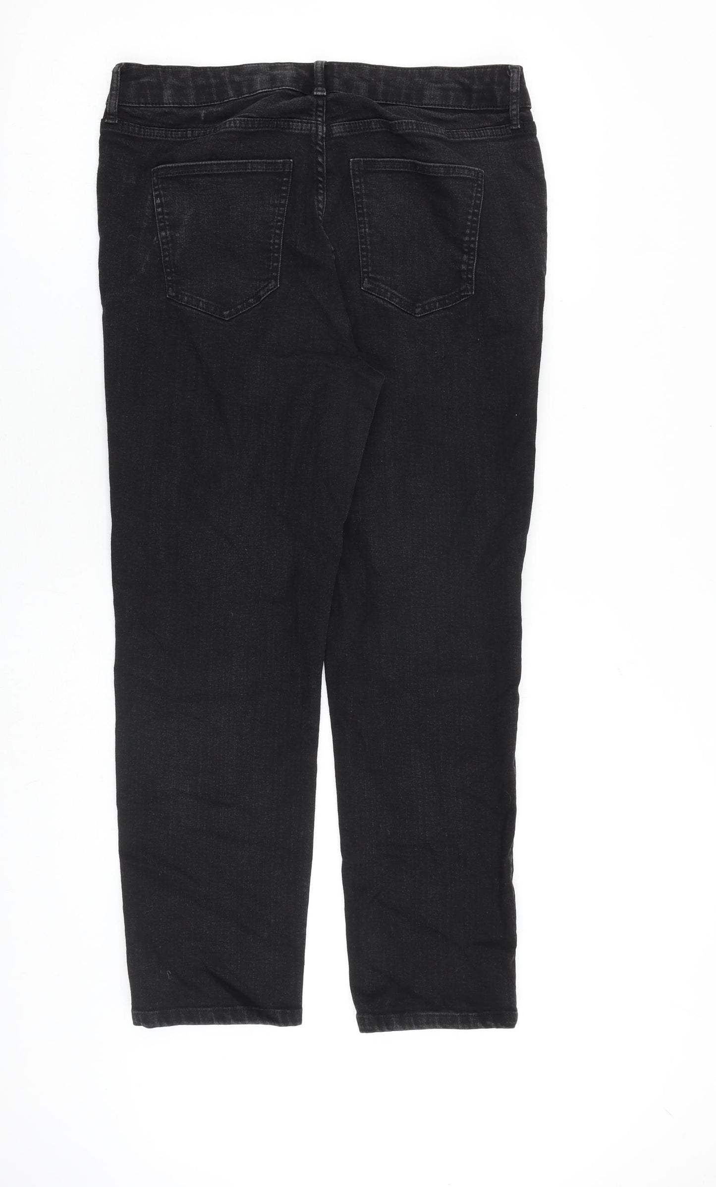Boden Womens Black Cotton Straight Jeans Size 16 L27 in Regular Zip
