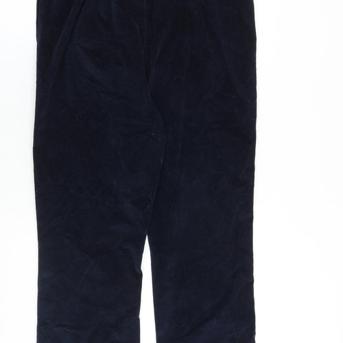 Cotton Traders Womens Blue Cotton Trousers Size 16 L29 in Relaxed