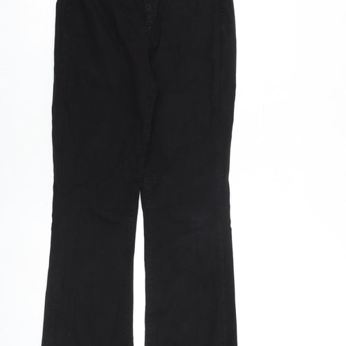 Pied A Terre Womens Black Cotton Bootcut Jeans Size 10 L32 in Regular Zip