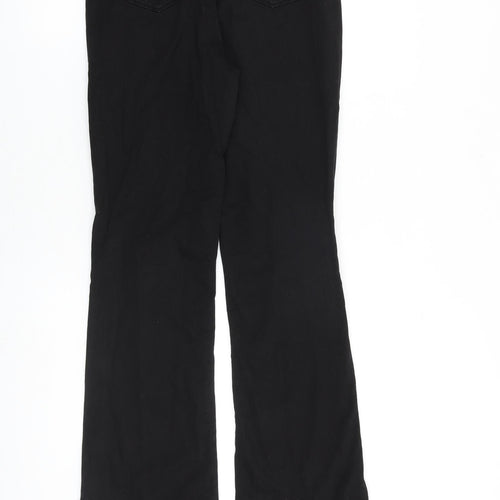Pied A Terre Womens Black Cotton Bootcut Jeans Size 10 L32 in Regular Zip