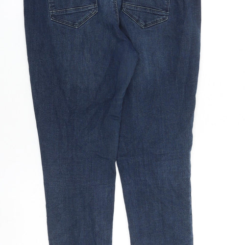 Marks and Spencer Womens Blue Cotton Skinny Jeans Size 12 L27 in Regular Zip