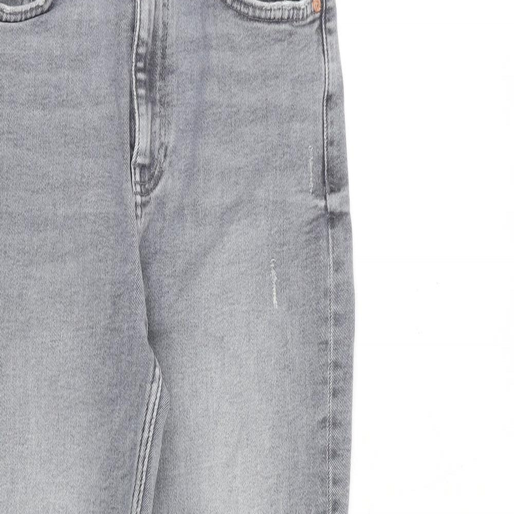 Zara Womens Grey Cotton Skinny Jeans Size 10 L28 in Regular Zip