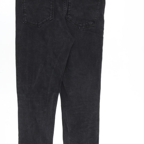 Sinsay Womens Black Cotton Tapered Jeans Size 14 L29 in Regular Zip