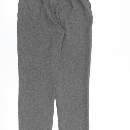 AMARANTO Womens Grey Polyester Trousers Size 10 L30 in Regular Zip