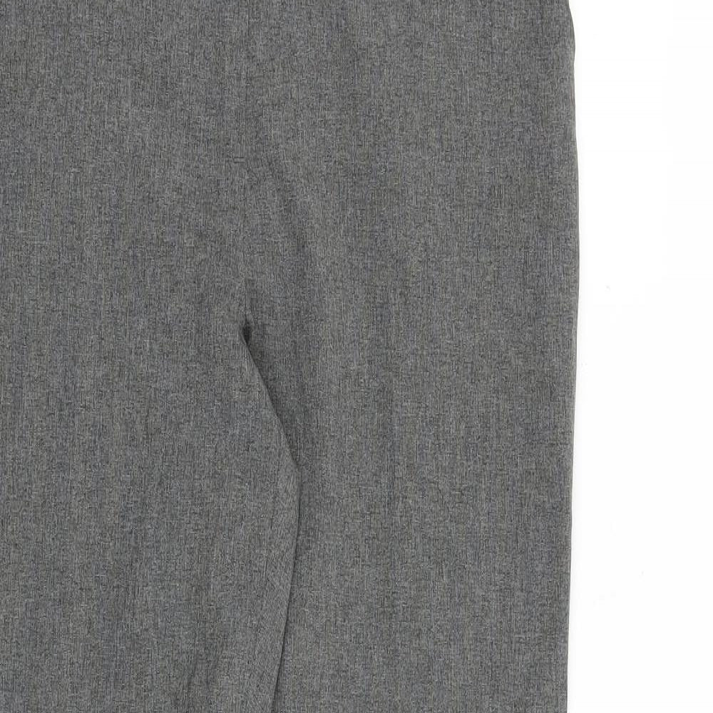 AMARANTO Womens Grey Polyester Trousers Size 10 L30 in Regular Zip