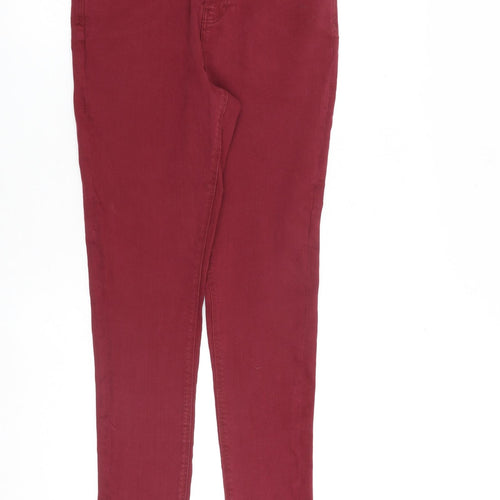 George Womens Red Cotton Skinny Jeans Size 12 L29 in Slim Zip