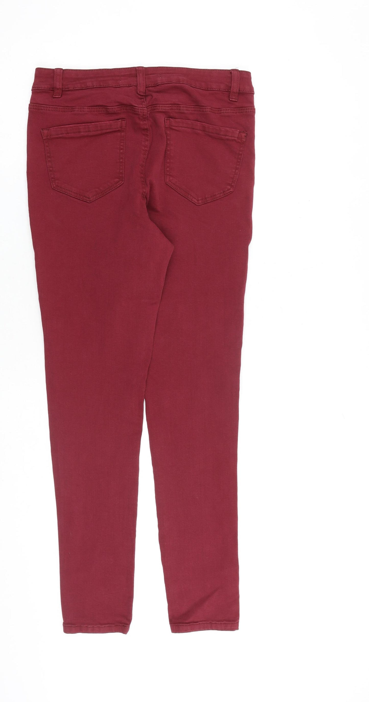 George Womens Red Cotton Skinny Jeans Size 12 L29 in Slim Zip