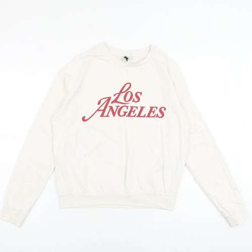 H&M Womens Ivory 100% Cotton Pullover Sweatshirt Size S Pullover - Los Angeles