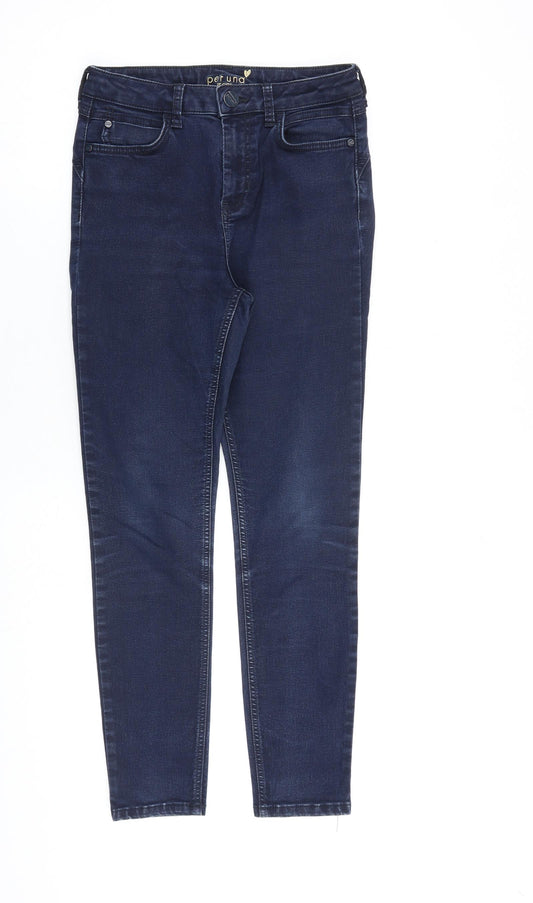 Per Una Womens Blue Cotton Skinny Jeans Size 27 in L27 in Slim Zip