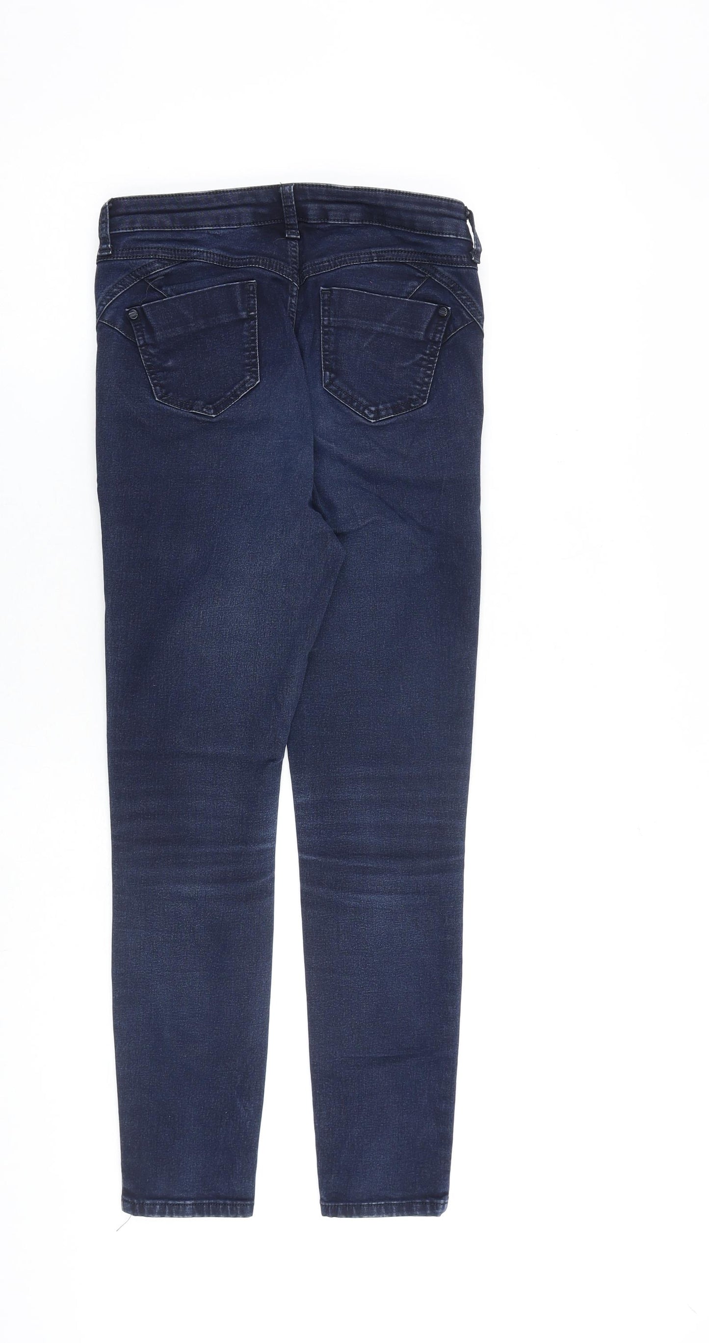 Per Una Womens Blue Cotton Skinny Jeans Size 27 in L27 in Slim Zip