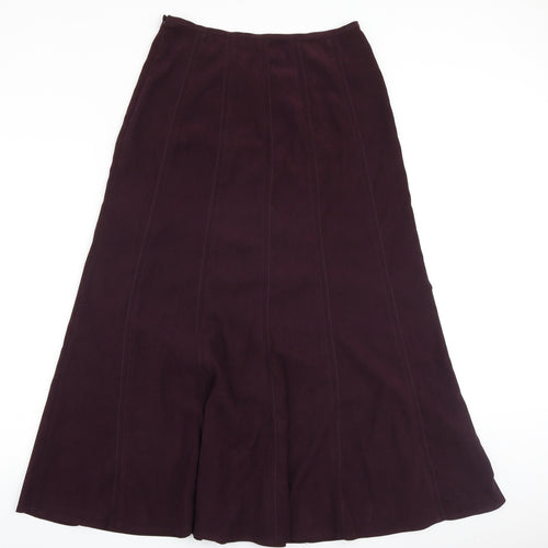 New Look Womens Purple Polyester Swing Skirt Size 12 Zip