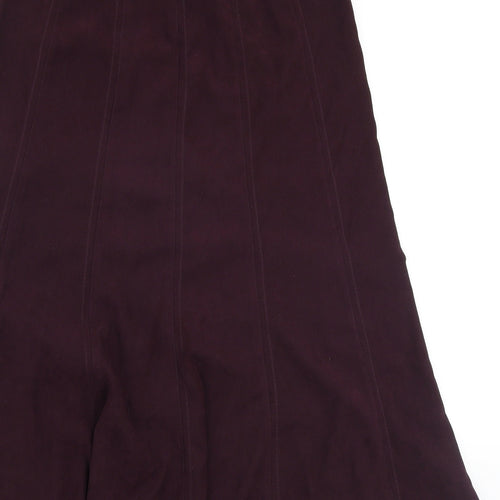 New Look Womens Purple Polyester Swing Skirt Size 12 Zip