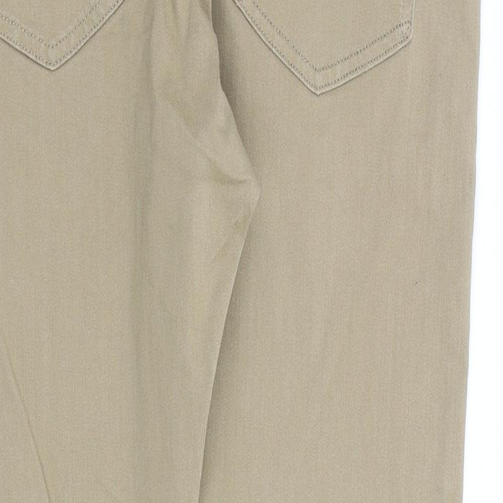 Marks and Spencer Mens Beige Cotton Tapered Jeans Size 36 in L29 in Slim Zip