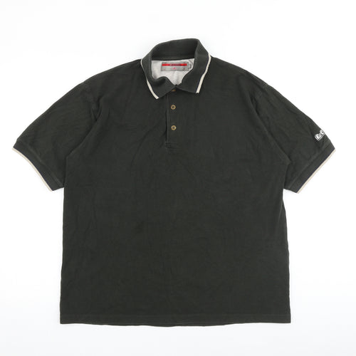 Lee Cooper Mens Green 100% Cotton Polo Size M Collared Button