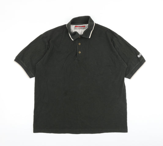 Lee Cooper Mens Green 100% Cotton Polo Size M Collared Button