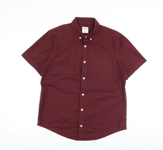 Burton Mens Red 100% Cotton Polo Size M Collared Button
