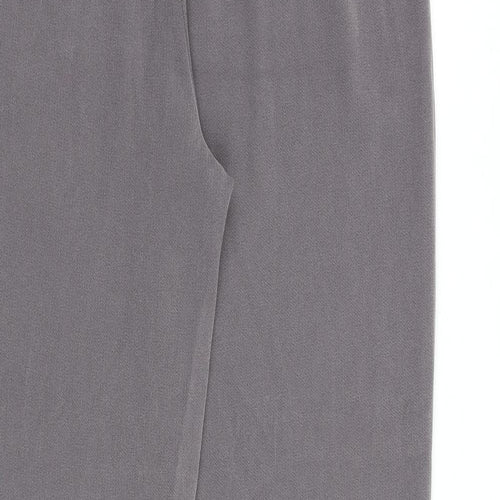 Marks and Spencer Womens Grey Polyester Trousers Size 12 L30 in Regular Zip