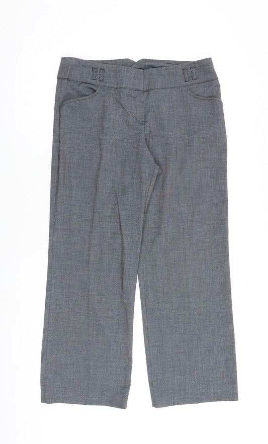 Dorothy Perkins Womens Grey Polyester Trousers Size 12 L27 in Regular Zip