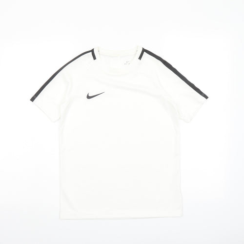 Nike Boys Ivory Polyester Pullover T-Shirt Size 10-11 Years Round Neck Pullover