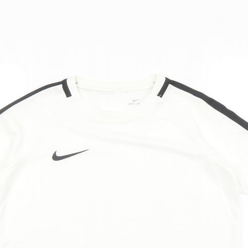 Nike Boys Ivory Polyester Pullover T-Shirt Size 10-11 Years Round Neck Pullover