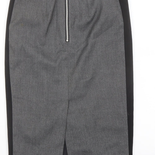 Warehouse Womens Grey Polyester Straight & Pencil Skirt Size 8 Zip